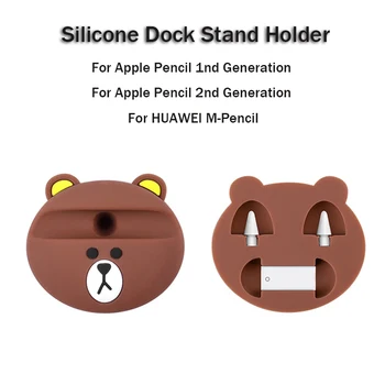 Silikónové Ceruzka základňu Pre Apple Ceruzka 1. 2. Dotykové Pero Pre HUAWEI M-Ceruzka Karikatúry Medveď Stylus base kapacitné pero Tip skladovanie