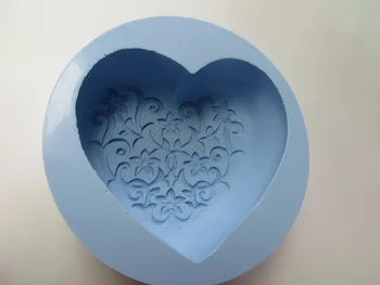 Silikónové Formy Srdce Shpae Kvet pečiatka vzor Mydlo Formy DIY Articraft Silikónové Mydlo Formy Puding Jelly Sviečka Formy HC0010