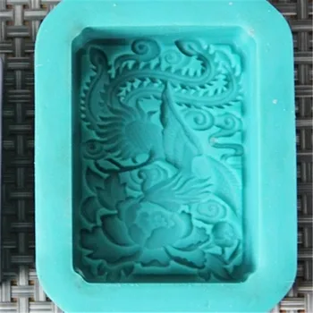 Silikónové Mydlo Plesne Phoenix Chvost embossment vzor mydlo formy DIY Articraft ručné olej mydlo silikónové formy aróma kameň plesní