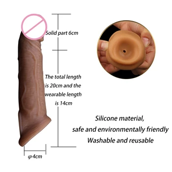 Silikónové Penis Rukáv Sexuálne Hračky Pre Mužov Opakovane Kondómy Realistický Penis Extender Dick Kryt Dildo Enlargemdults Dospelých Produkty