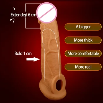 Silikónové Penis Rukáv Sexuálne Hračky Pre Mužov Opakovane Kondómy Realistický Penis Extender Dick Kryt Dildo Enlargemdults Dospelých Produkty