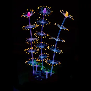 Silikónové Umelé simulácia Akvárium fluorescenčné účinok koralové Ryby Nádrži Rastliny, Kvety, Ozdoby na Šírku Dekor Vody tráva