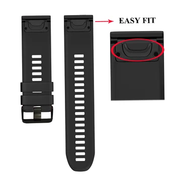Silikónové Watchband Wriststrap pre Garmin Fenix 5X Fenix3 3-LR Fenix 5 Plus S60 MK1 Sledovať Easyfit Nahradenie 22/26 mm Watchbands