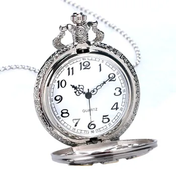 Silver a zlaté steampunk vintage bronze vreckové hodinky s reťazca prívesok pre ženy, mužov otec otca dar + 30 cm zápästie reťazca
