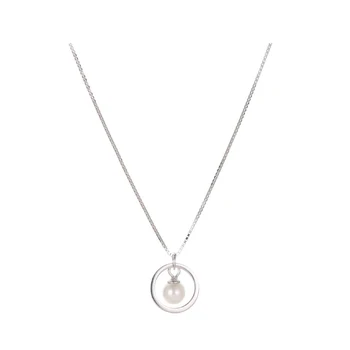 SILVERHOO 925 Sterling Silver Shell Perlový Náhrdelník Pre Ženy Trendy Kruhu Poľa Reťazca Choker Náhrdelníky Elegantné, Ženské Šperky