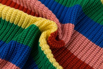 Simenual Rainbow turtleneck svetre ženy zimné 2021 jumper pletené oblečenie móda prekladané nadrozmerné pulóver žena predaj