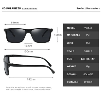 SIMPRECT Polarizované slnečné Okuliare Mužov 2020 Vintage Námestie slnečné Okuliare Retro Zrkadlo Anti-Oslneniu Vodiča Slnečné Okuliare Pre Mužov Oculos