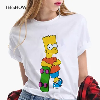 Simpsonovci T Shirt Ženy, Nové Letné Krátky Rukáv Sestra Cartoon T Shirt Ženy Vtipné Tričko Top Bežné White Tee Tričko Femme
