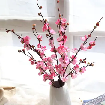 Simulované slivkové kvety simulované sakura Umelé kvety falošné kvety svadobná scéna rozloženie domáce dekorácie fotografie rekvizity