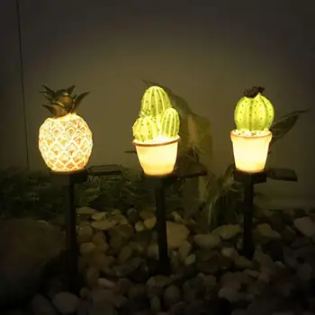 Simulácia Ananás Kaktus Vonkajší Záhradný Trávnik LED Solárne Lampy Krajiny Svetlo