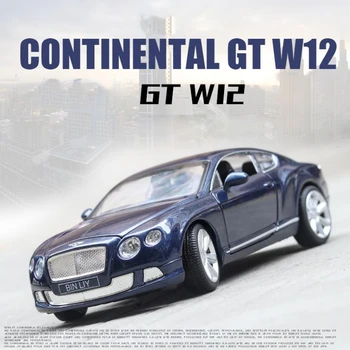 Simulácia Hot 1:24 mierka kolesá vozidiel Bentleying Continentals GT w12 kovový model diecast športové auto vytiahnuť späť hračka zber