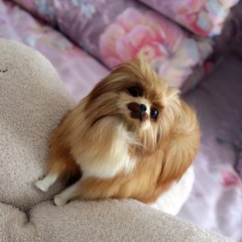 Simulácia Pomeranian Plyšový Pes Dekorácie Doll Hračka Remeselné Domáce Dekorácie Animal Model Detí Darček