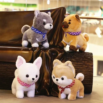 Simulácia roztomilý Shiba Inu roztomilý pes série plyšové hračky bábiky huskies bábika deti pohodlie hračky domov, spálne, detskej izby zariadených izbách