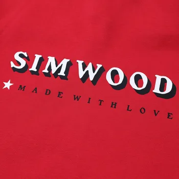 SIMWOOD 2020 Mužov Hoodies Black Fashion List Tlač Mikina Muž Bežné Vyšívané Slim Fit Plus Veľkosť Tepláková súprava 180510