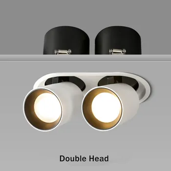 Single/Double Head LED Downlight 7W 10W 20W 24W Zapustené LED Bodové Osvetlenie, Spálňa, Kuchyňa Vnútorné pružné led stropné svietidlo