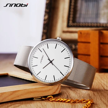 Sinobi Minimalistický pánske Hodinky Ultra-tenké Top Značky Bežné Vintage Milan Oka Nehrdzavejúcej Ocele Watchband Analógové Náramkové hodinky reloj