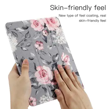 Sivá spodnej kvet hodvábnej kožené puzdro Pre Apple iPad Mini Pro 4 5 10.2