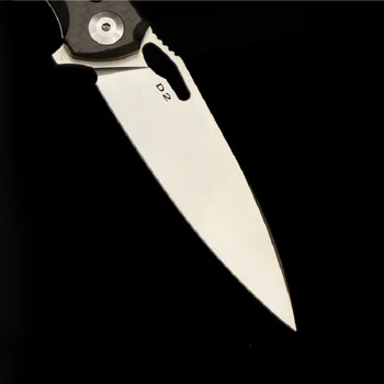 Skladací nôž D2 čepeľ vrecku camping lov prežitie nože plutvy carbon rukoväť vlákniny taktické kuchyňa vonkajšie darček nástroj výchovy k DEMOKRATICKÉMU občianstvu