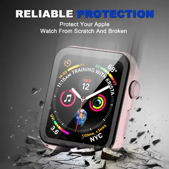 Sklo+puzdro pre Apple Hodinky serie 6 5 4 3 SE 44 mm 40 mm iWatch prípade 42mm 38mm Nárazník+screen Protector Kryt Apple hodinky Accessorie