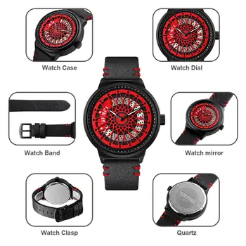 SKMEI Tvorivosti Automatické Gravitácie a Rotácie Dial Mužov náramkové hodinky Quartz 2020 Top Značky Luxusné Muž Hodiny Relogio Masculino 9217