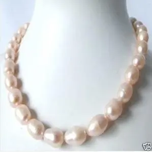 Skutočné 10-11 mm ružová perlový náhrdelník