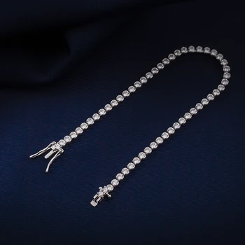 Skutočné 925 Silver Šperky Pripraviť 2,5 mm Kubických Zironia 15-18 CM Tenis Reťazec Náramok Večný Svadobné Luxusné Šperky