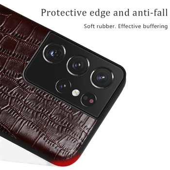 Skutočné Cowhide Kožené Cover obal Pre Samsung Galaxy S21 Ultra S20 FE S8 S9 S10 S21 Plus Poznámka: 20 10 A51 A71 A31 A50 M21 M31 M51