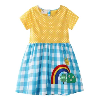 Skákanie Metrov Letné Šaty Princezná Dievčatá Rainbow Cartoon Šaty Deti Cosplay Party Princezná Šaty Detské Oblečenie Nové Modely