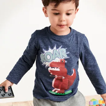Skákanie metrov nový navrhnutý baby chlapci dlhý rukáv t shirt deti roztomilý kreslený tričko s animal vytlačené 2019 top chlapci t košele