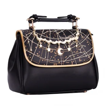 Sladká princezná lolita kabelka vintage súhvezdí výšivky naklonený taška cez rameno kawaii dievča gothic lolita taška loli cosplay