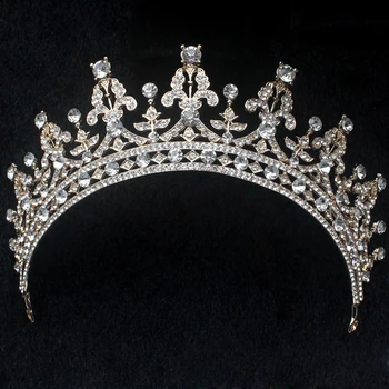 SLBRIDAL Jasné, Crystal Kamienkami Svadobné Tiara hlavový most Svadobné Kráľovná, Princezná Sprievod Koruny Družičky Ženy Šperky