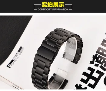 Sledujte pásmo Pre Samsung Výstroj S3 Hranici Klasické Watchstrap Nehrdzavejúcej Ocele watchband Sledovať 46 mm Accessorie 16 18 20 22 24 MM