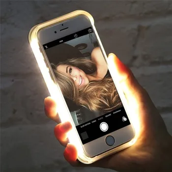 SLILE Luxusné Svetelný Telefón puzdro pre IPhone 6 7 8 Plus Ideálne Selfie Svetlo Žiariace puzdro pre IPhone 11 Pro XR XS MAX LED