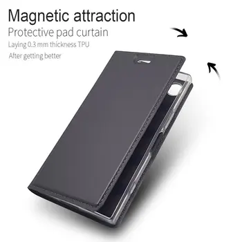 Slim Flip puzdro Pre Sony Xperia XZ1 XZ2 XZ XZ3 XZS Kryt PU Kožené Magnetické Phone Bag obal Pre Sony XZ1 XZ2 Comapct Peňaženky Prípade