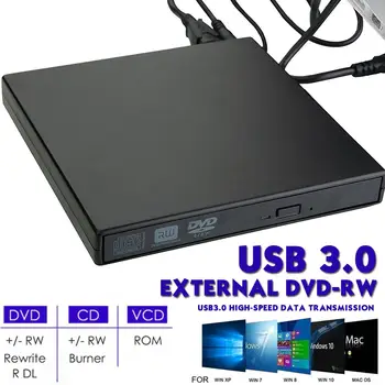 Slim USB 3.0 Externý DVD-RW CD Spisovateľ Jednotky Horák Čítačka, Prehrávač Optickej Mechaniky Pre Notebook, PC, dvd napaľovačka diskov dvd portatil