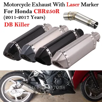 Slip Na Honda CBR250R 250R 2011-2017 Rokov Motocykel Výfukových Upravené Uniknúť Šál DB Vrah Uprostred Pripojenie Prepojenie Potrubia