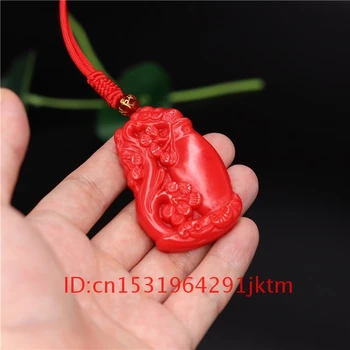Slivka Jadeite Prívesok Dary Prirodzené Vyrezávané Šperkov Náhrdelník Muži Móda Čínsky Amulet Kvet pre Ručné Červená Ženy Váza Jade Čaro