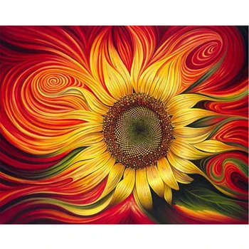 Slnečnica sun Flower DIY Digitálne Maľovanie Podľa Čísel Moderné Nástenné Umelecké Plátno Farba Dovolenku Dar Domova Veľká Veľkosť