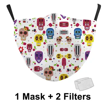 Slnečnica Vzor Pringitng Módne Maska Multi-Farebné Textílie Resuable PM2.5 Maska Proti prachu uhlím Masku s Filtrom