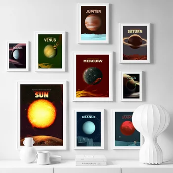 Slnko Mars, Zem, Venuša, Planéta Slnečnej Sústavy Wall Art Plátno Na Maľovanie Nordic Plagáty A Potlačou Obrazov Na Stenu Pre Obývacia Izba Dekor