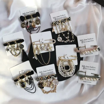 Slávny Luxusné Značky Dizajnér Kvet Strapec Brošňa Pearl Luk Číslo 5 Šperky, Brošne Kolíky Broach pre Ženy Vintage Doplnky