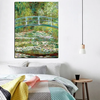 Slávny obraz Claude Monet Krajiny na moste olejomaľba Plagát, Tlač Múr Umenia pre Obývacia Izba Domova (Bez Rámu)