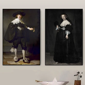 Slávny obraz Kuna Soolmans a Oopjen Coppit svadobný tým, Rembrandt Van Rijn Múr Umenia pre Domova (Bez Rámu)