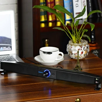 Smalody Reproduktory Soundbar USB Napájané Reproduktory domáceho Kina 5W Stereo Subwoofer w Mikrofón/ Slúchadlá pre TV Počítača