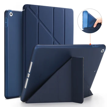 Smart Case Pre Nový iPad 9.7 2017 2018 Prípade PU Kožené, Silikónové Mäkké Späť Transformátory Slim Smart Cover pre iPad 2018 Prípade Coque