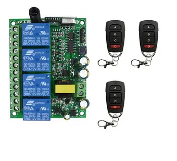 Smart home 220 V 4CH RF Wireless Remote Control System / Rádio Spínač diaľkový spínač, prijímač garážové dvere, brány, 433mhz 315mhz