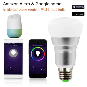 Smart LED WIFI Žiarovky, Wifi RGB Biela Načasovanie Funkcia Stmievateľné LED Lampa Kompatibilné s Amazon Alexa/Google APP Asistent