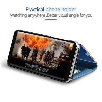 Smart Mirror Flip puzdro Pre Samsung Galaxy A11 A21 A31 A41 Vymazať Zobrazenie PU Kožené Kryt Samsung A41 A31 A11 A21 Smart View Prípade