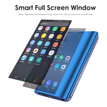 Smart Mirror Flip Puzdro Pre Samsung Galaxy S Rezacím Zariadením S10 S9 S8 S10e Poznámka 9 8 M10 M20 A9 A6 A7 A8 Plus J8 J6 2018 A20 A30 A40 A50 A60 A80