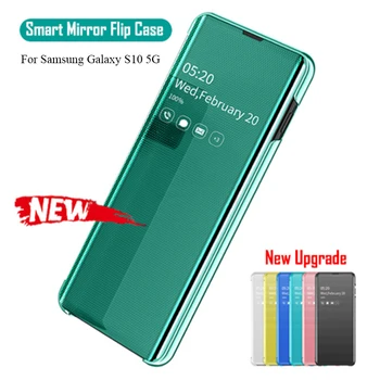 Smart Mirror Flip puzdro Pre Samsung Galaxy s rezacím zariadením S10 5G Plnú Ochranu Jasné Zobraziť Telefónne Kryt pre Samsung S10 5G S105G Smart View Prípade